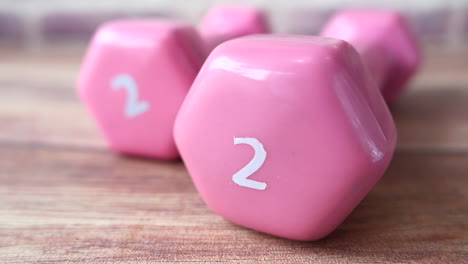 pink dumbbells