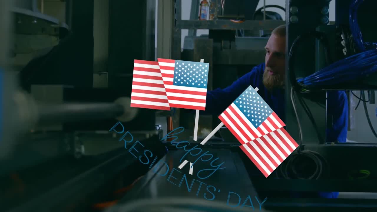 animación de feliz día de los presidentes texto sobre el trabajador