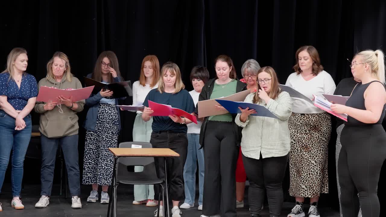 Theatre community, stage practice, local performers, tripod panning