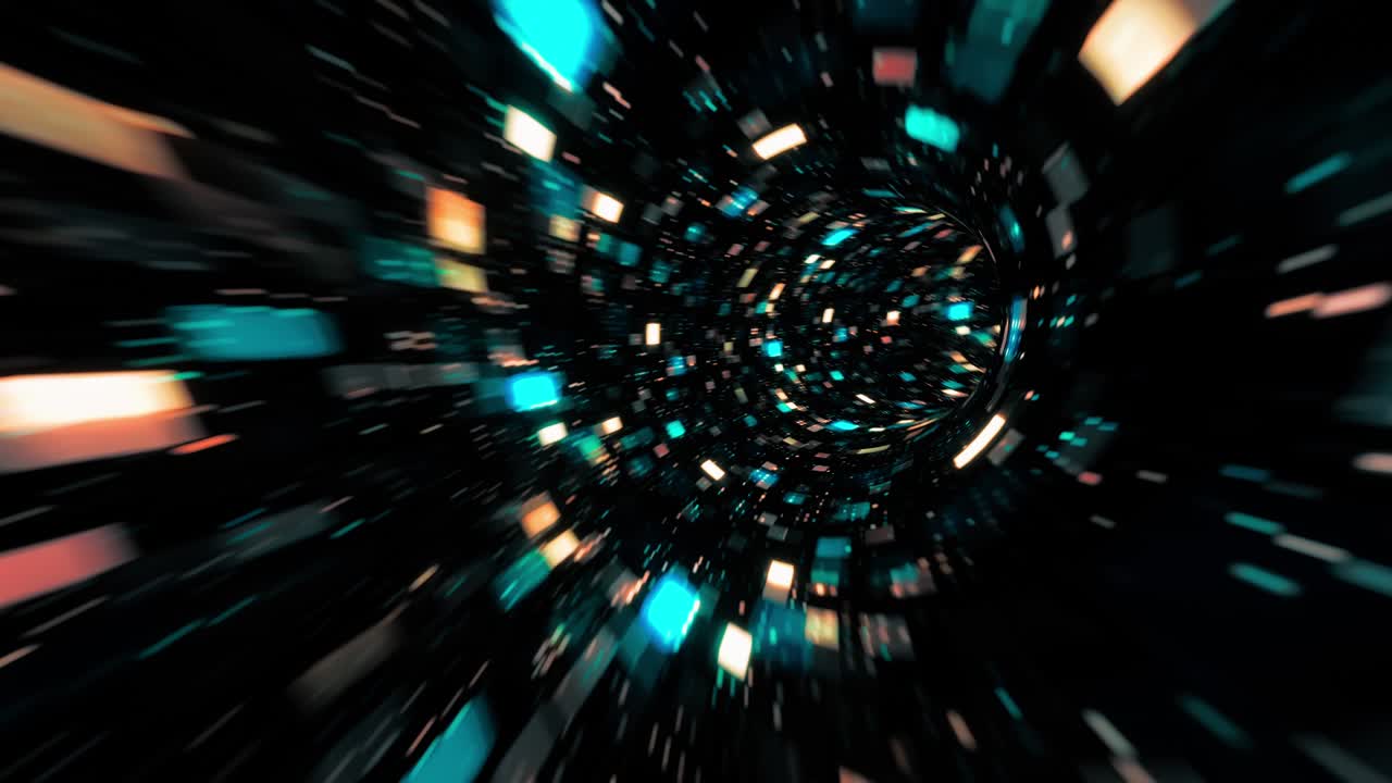 magia abstracta azul oscuro oro digital líneas voladoras brillantes movimiento y efecto de luz iluminada en el túnel fondo de neón futurista, líneas brillantes ultravioletas, rayos láser, velocidad de la luz 4k 3d bucle sin costuras