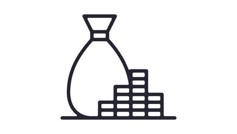 animación del icono de la línea de banca de inversión con alfa