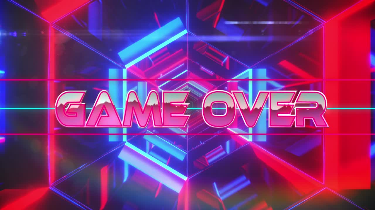 animação de jogo sobre texto sobre túnel digital em movimento