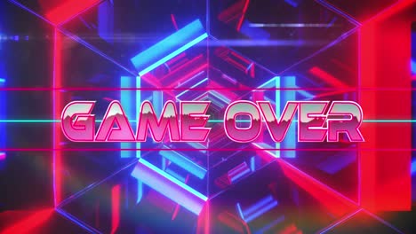 animación del juego sobre texto sobre túnel digital en movimiento
