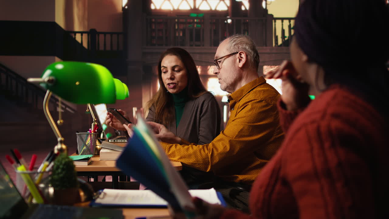 도서관에서 공부하는 사람들