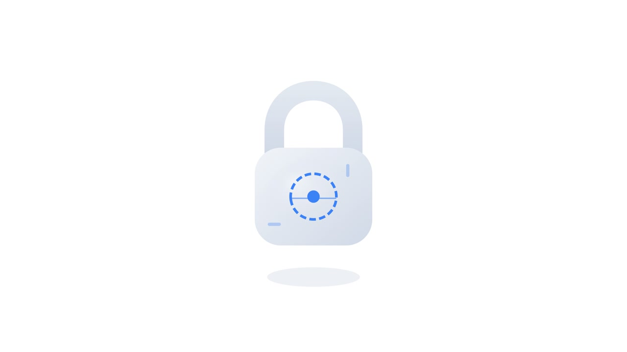 Icona lucchetto animata che rappresenta la sicurezza digitale e la protezione dei dati