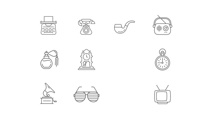 Retro and Vintage Object Icons