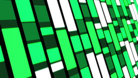 animation of glowing green and white light shapes moving over black background