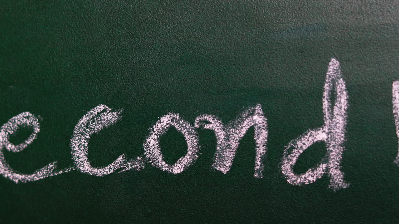 그린 보드 패닝 샷 근접 촬영에 secondwave 텍스트