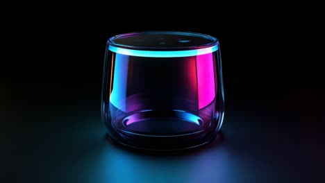 neon glowing glass cup