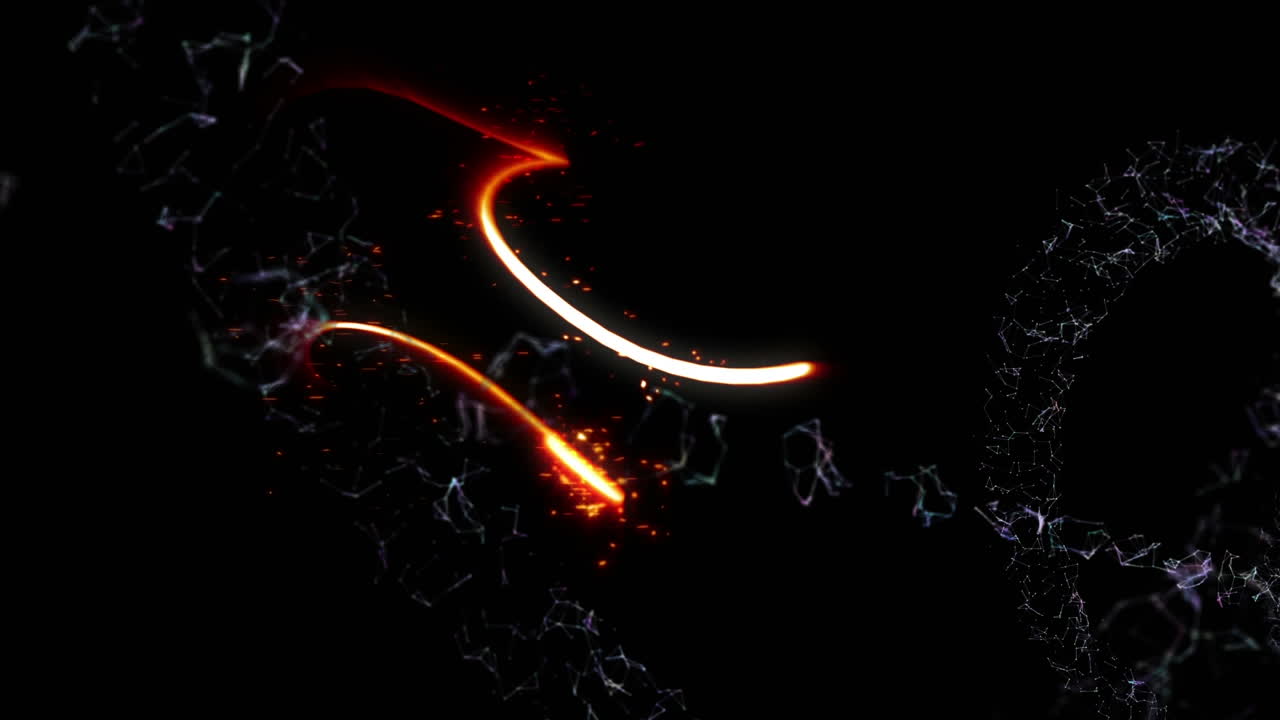 rastro de luz brillante contra un fondo negro