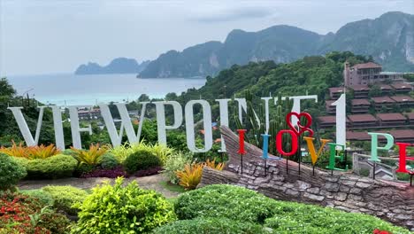 view point on top of hill over koh phi phi