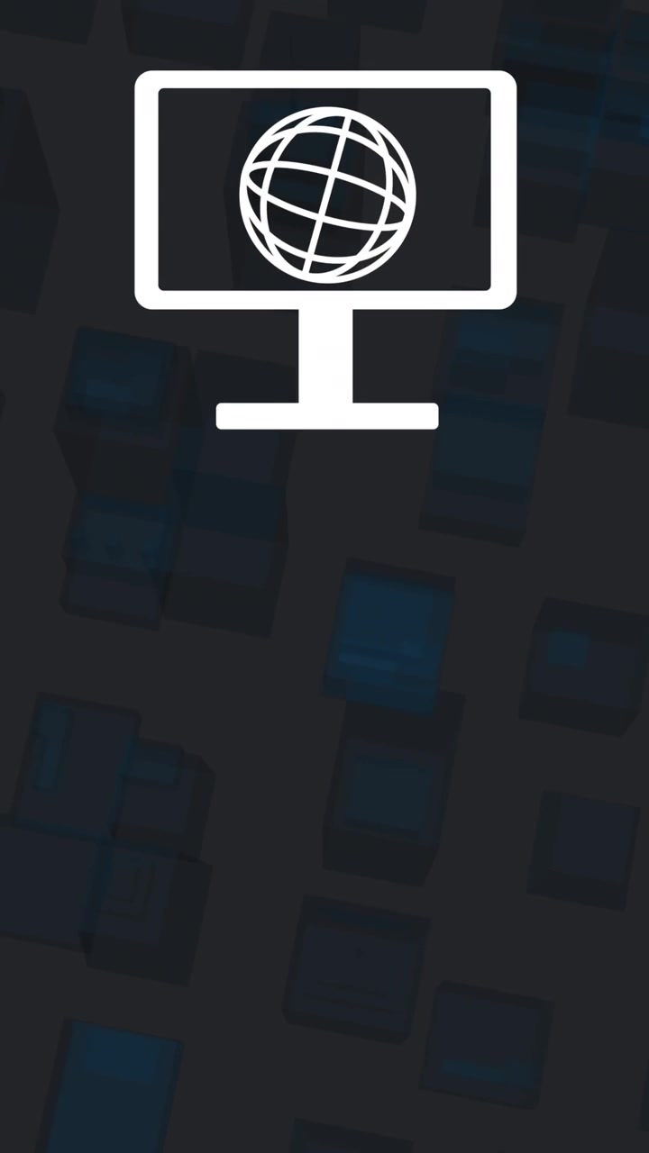 Animation of computer networking icons over 3d shapes in seamless pattern against grey background