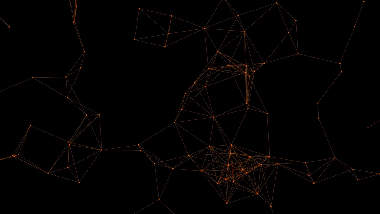 Abstract Digital Network Connection with Orange Glowing Nodes