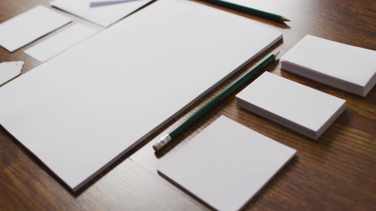 Video of envelope and white cards with copy space on white background