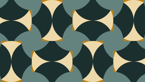 in a warm color palette, a seamless loop motion graphic animation is created. mosaic of geometric animated tiles in a classic flat design