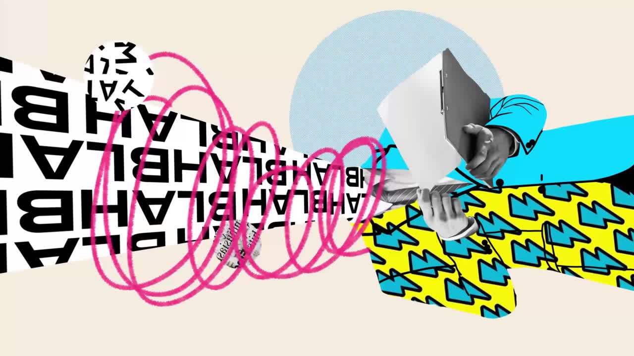 현대 디자인, 현대 미술 콜라지, 영감, 아이디어, 트렌디한 도시 잡지 스타일, 스 모션 및 2d 애니메이션