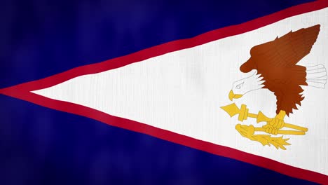 loop, real looking fabric texture and wavy american samoa flag, 3d and 4k animation.