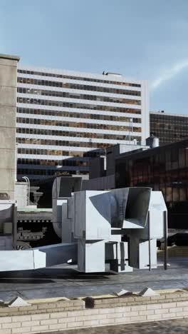 metal ventilation system on rooftop of an industrial building