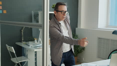 man dancing in office