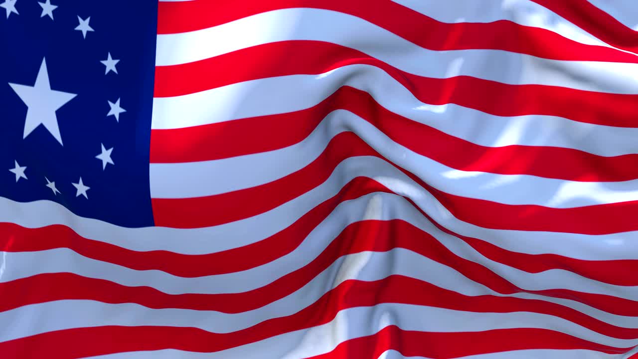 bandera de caída ondeando en el viento animación en cámara lenta. 4k textura de tela realista bandera soplando suavemente en un día de viento fondo de bucle continuo sin costuras.