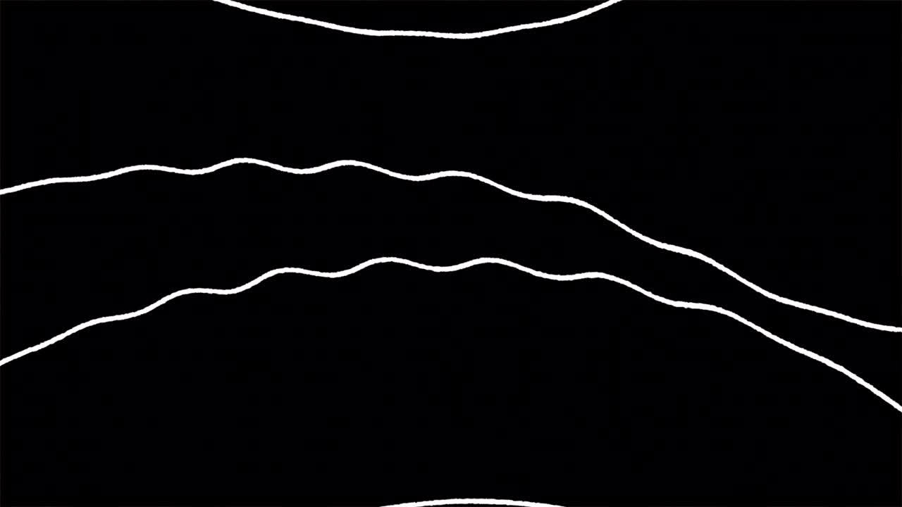 검은 바탕 위에 색 선을 움직이는, 손으로 그린 애니메이션, 원활한 루프.