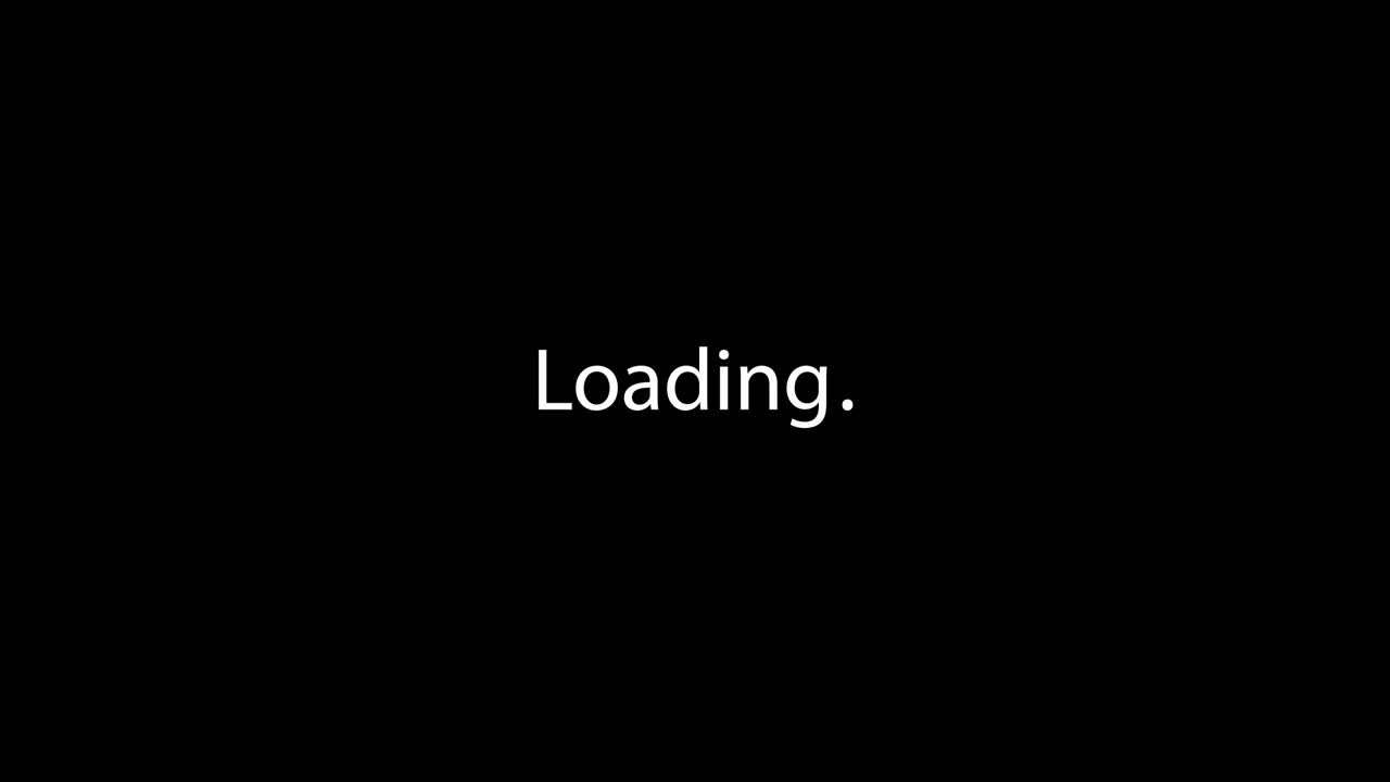Loading Text Animation on Black Background. 4K Video Loopable Preloader