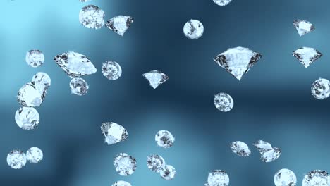 blue diamond particle refraction loop background animation green screen.