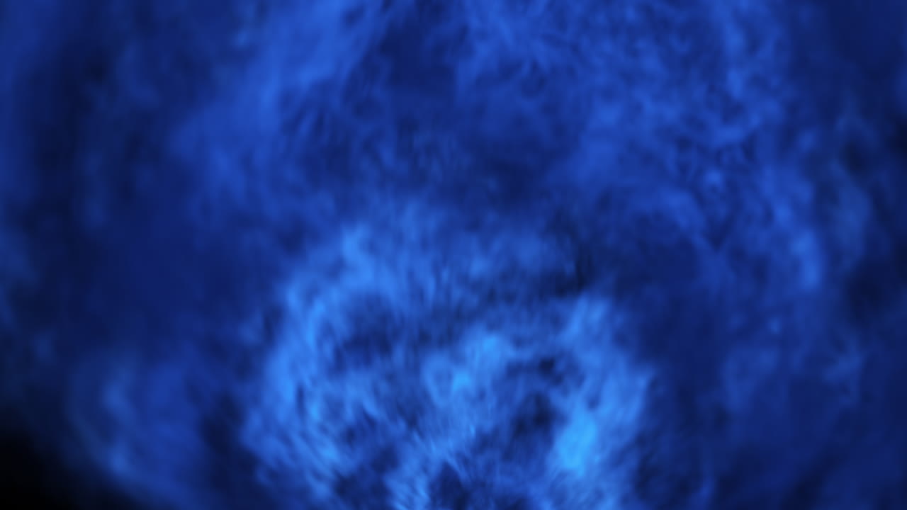 Onde pulsanti di fumo liquido blu energia su sfondo nero con sfocatura di movimento. Sfondo astratto visivo di grafica in movimento. Aggiungi a composizione VFX.