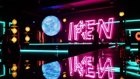 neon lit nightclub interior