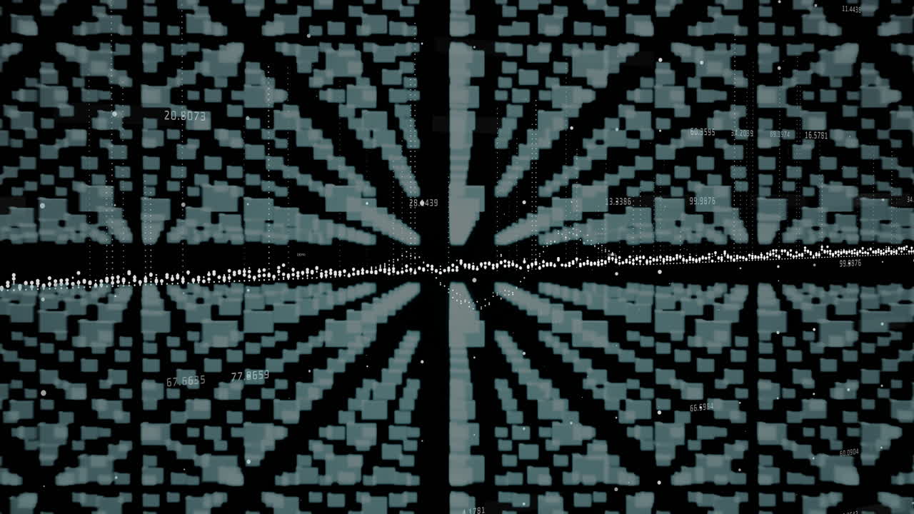 Keyhole shape over circuit board pattern with digital data processing animation