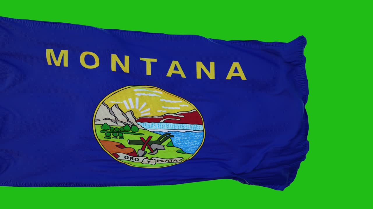 bandera de montana en pantalla verde. perfecto para su propio fondo usando pantalla verde. renderización 3d
