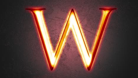 engraved letter w shining