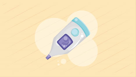 animación de medición de instrumentos médicos con termómetro