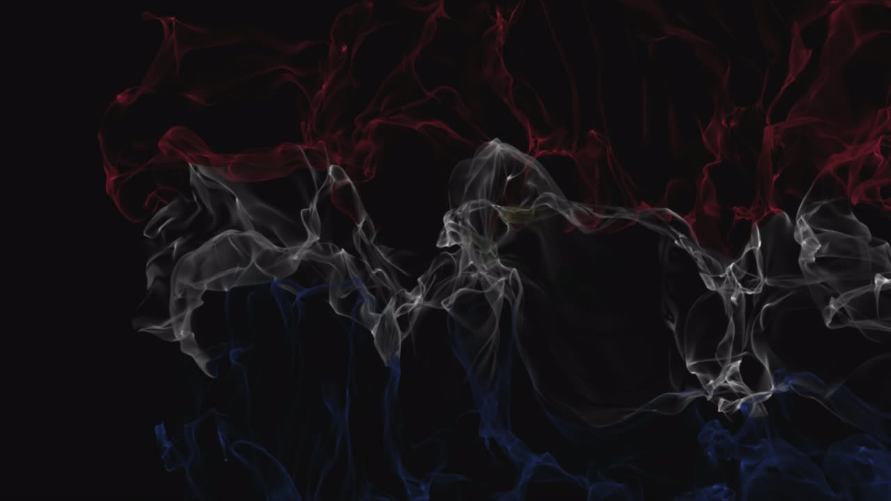 la bandera de paraguay se convierte en humo. concepto de debilitamiento del estado, canal alfa.