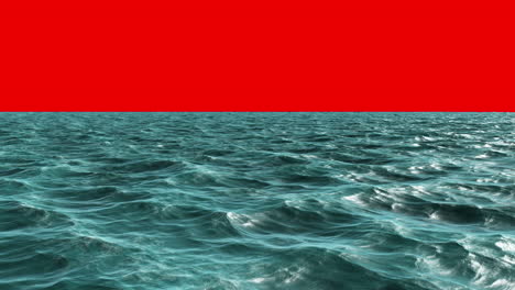 Digitally generated blue ocean moving