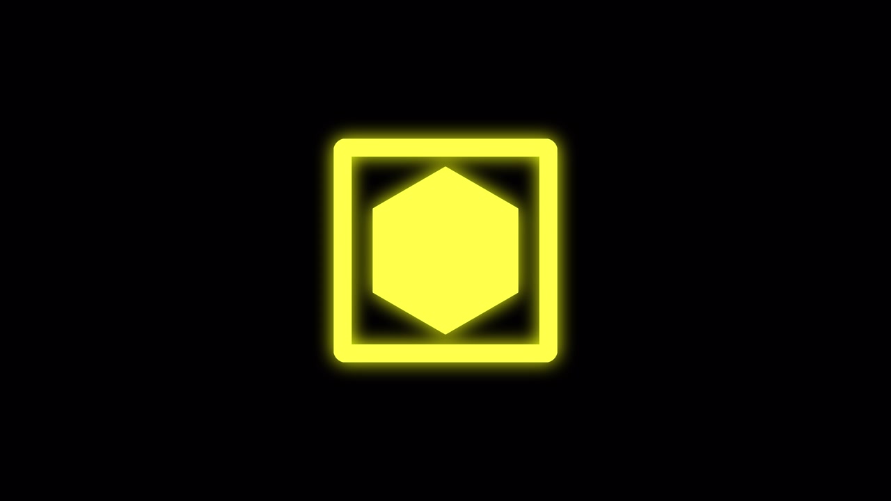 Simple wave neon icon hexagon Transitions. 1080p - 30 fps - Alpha Channel (7)