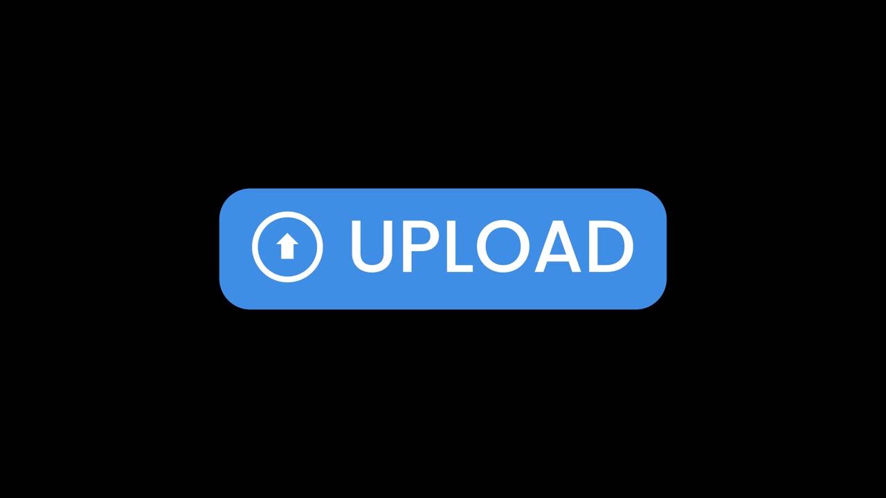 Mouse Cursor Clicking Blue Upload Button on Black Background