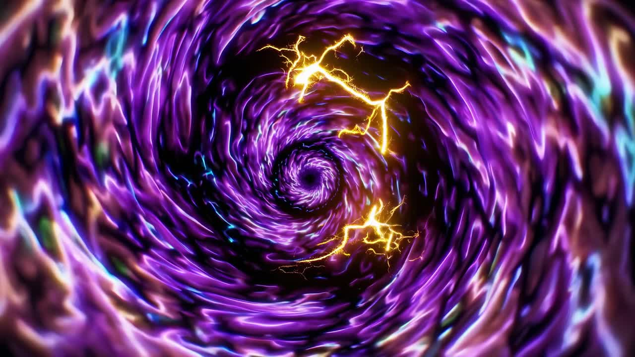 Abstract Purple Tunnel with Lightning