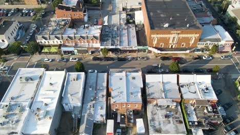 historic carytown in richmond, virginia | aerial view moving across | summer 2021