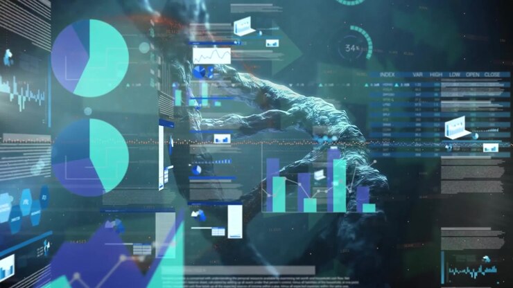 Digital DNA Strand with Financial Data and Analytics Overlay
