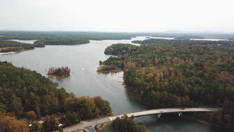 AerIal-Push-Lake-James-NC,-Lake-James-North-Carolina