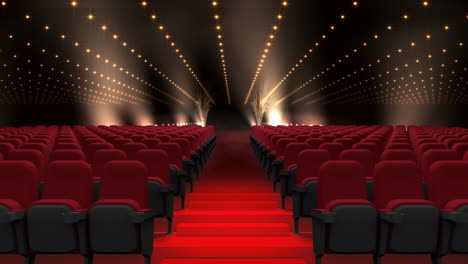 asientos de cine auditorio con luces intermitentes