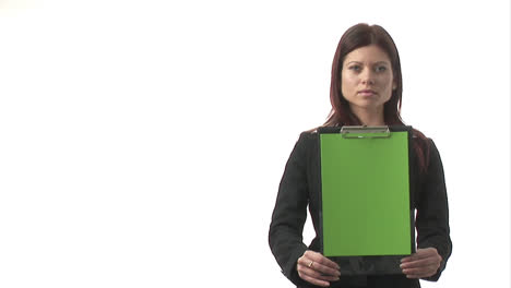 woman holding folder