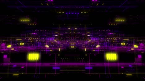 unidad de procesamiento central futurista voladora. renderizado en 3d