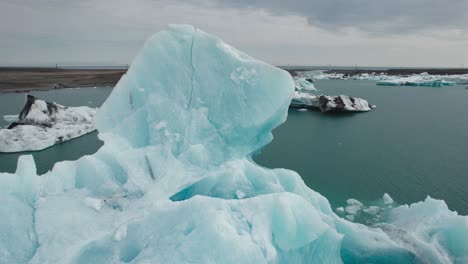 drone shot of the yokulsarlon glacier lake in iceland 7