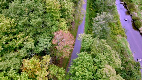 뉴 리버 (new river) 의 원천을 따라 노스 캐롤라이나 주 부인 (boone) 과 블로잉 록 (blowing rock) 사이의 그린웨이 산책로