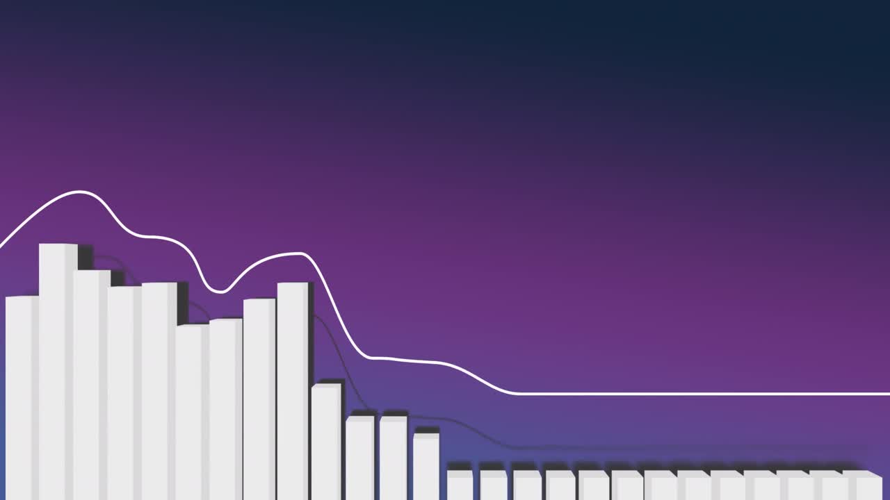Animation of data processing on purple background