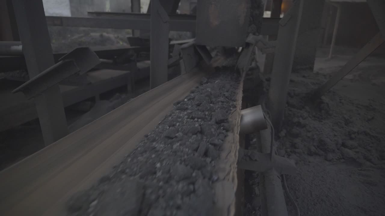 Conveyor belt transporting coal, Coal preparation plant in Bokaro, Jharkhand