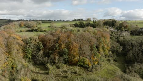 cotswolds autumn hill countryside stroud rural england aerial landscape trees