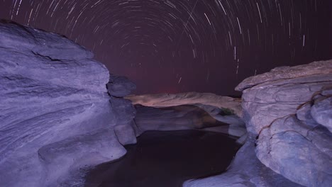 4k star trails at sam phan bok - the grand canyon of thailand ubon ratchathani province